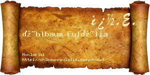 Öhlbaum Eulália névjegykártya